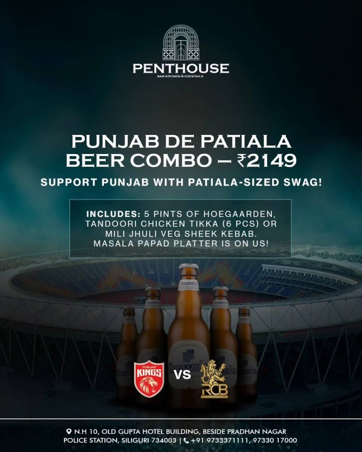 Penthouse Bar Kitchen & Cocktails menu