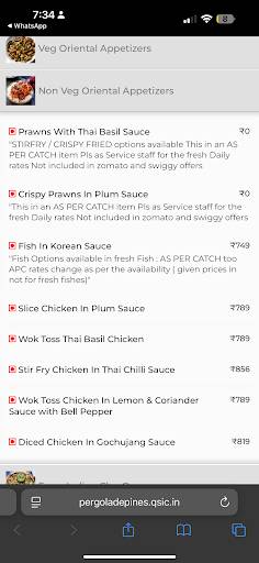 Pergola De Pines menu