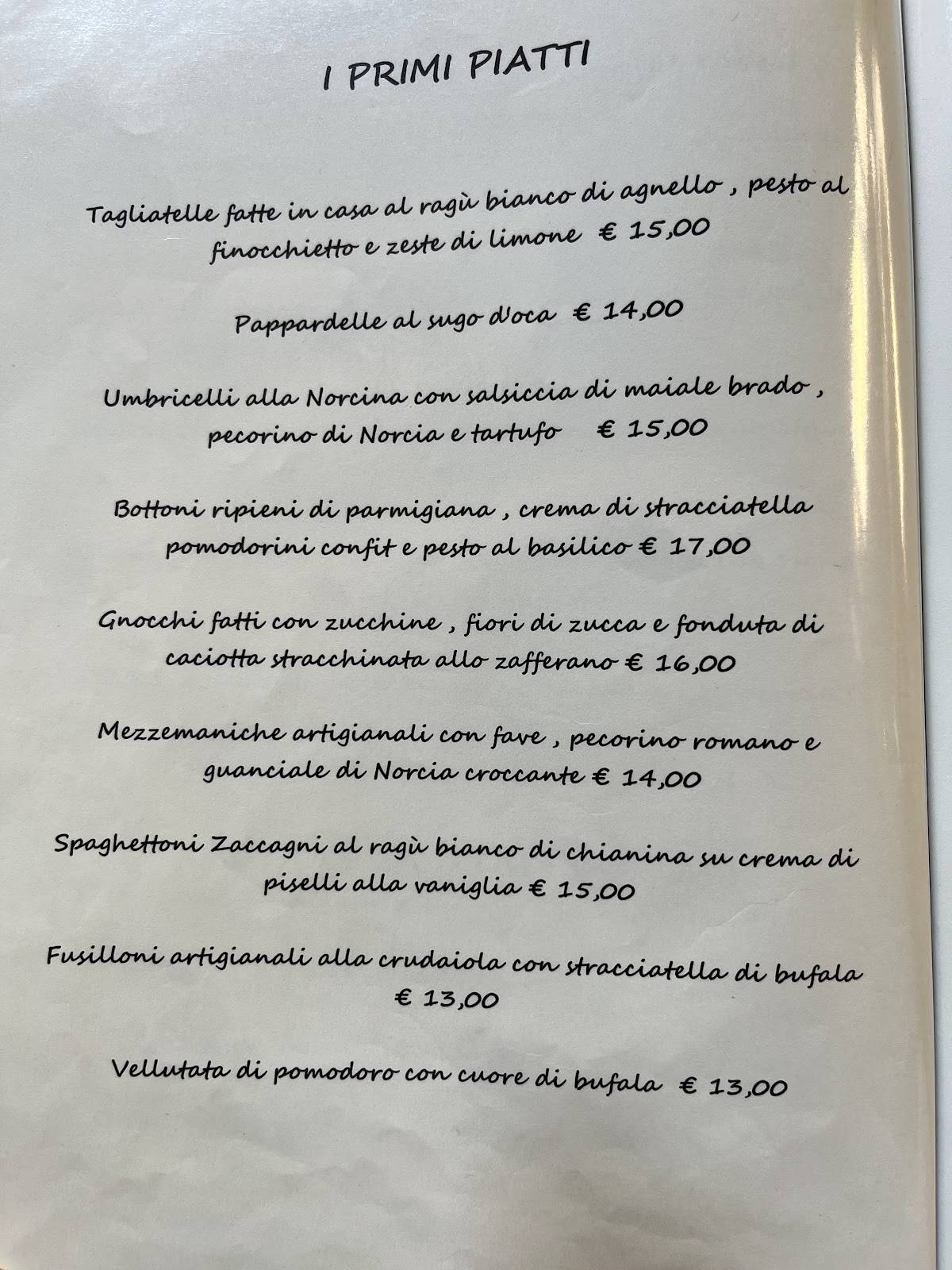 Menu di Ristorante IL CANTINONE Perugia Centro 