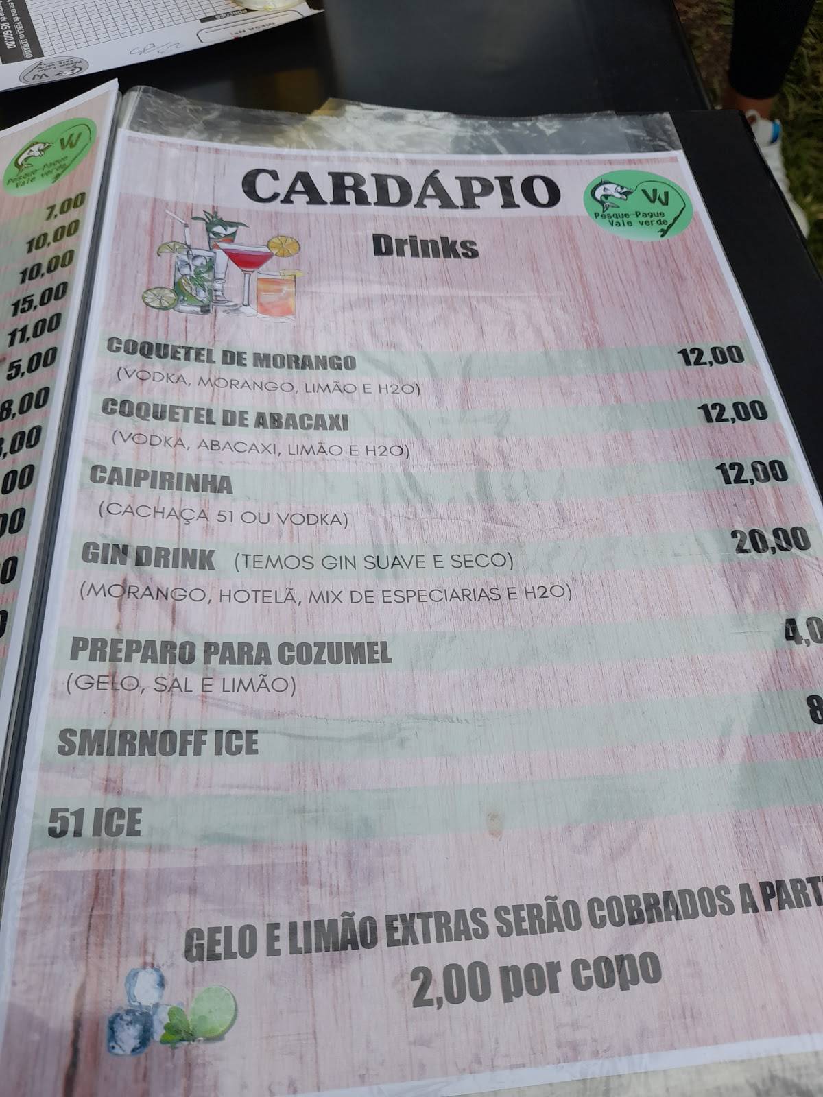 Pesque Pague Vale Verde cardápio