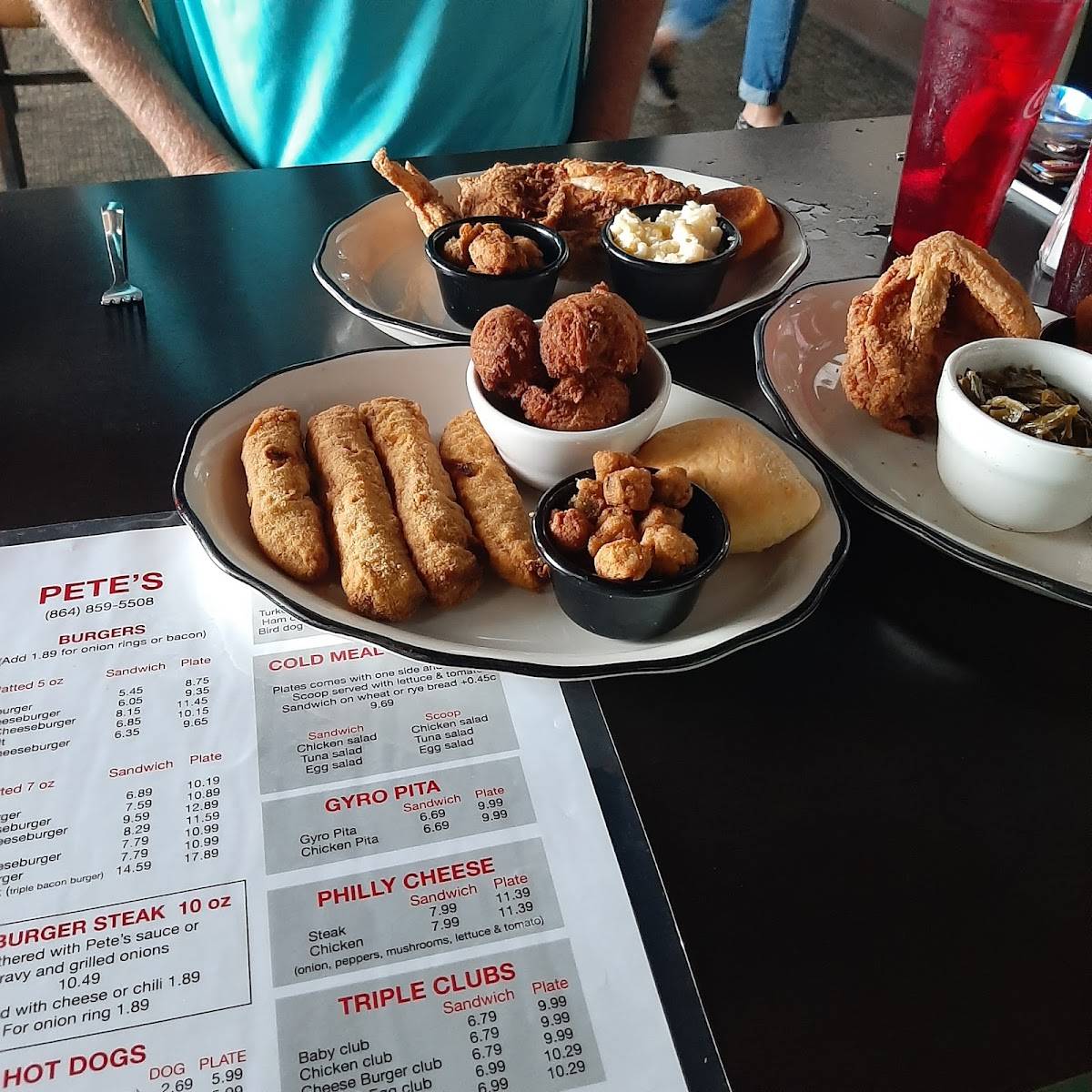 Menu at Pete's Drive In restaurant, Easley