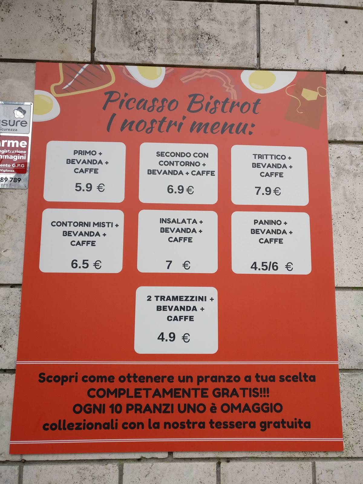 Menu di Picasso Bistrot 