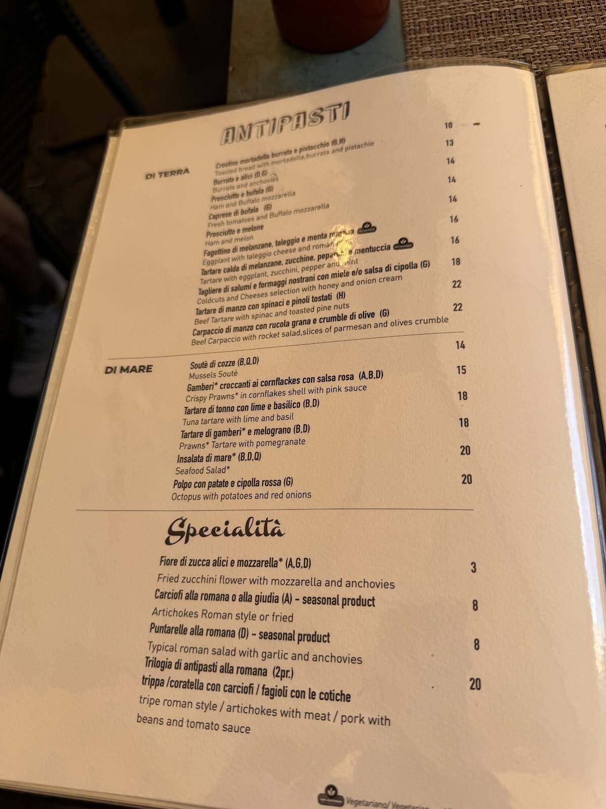 Menu de Piccolo Vicolo