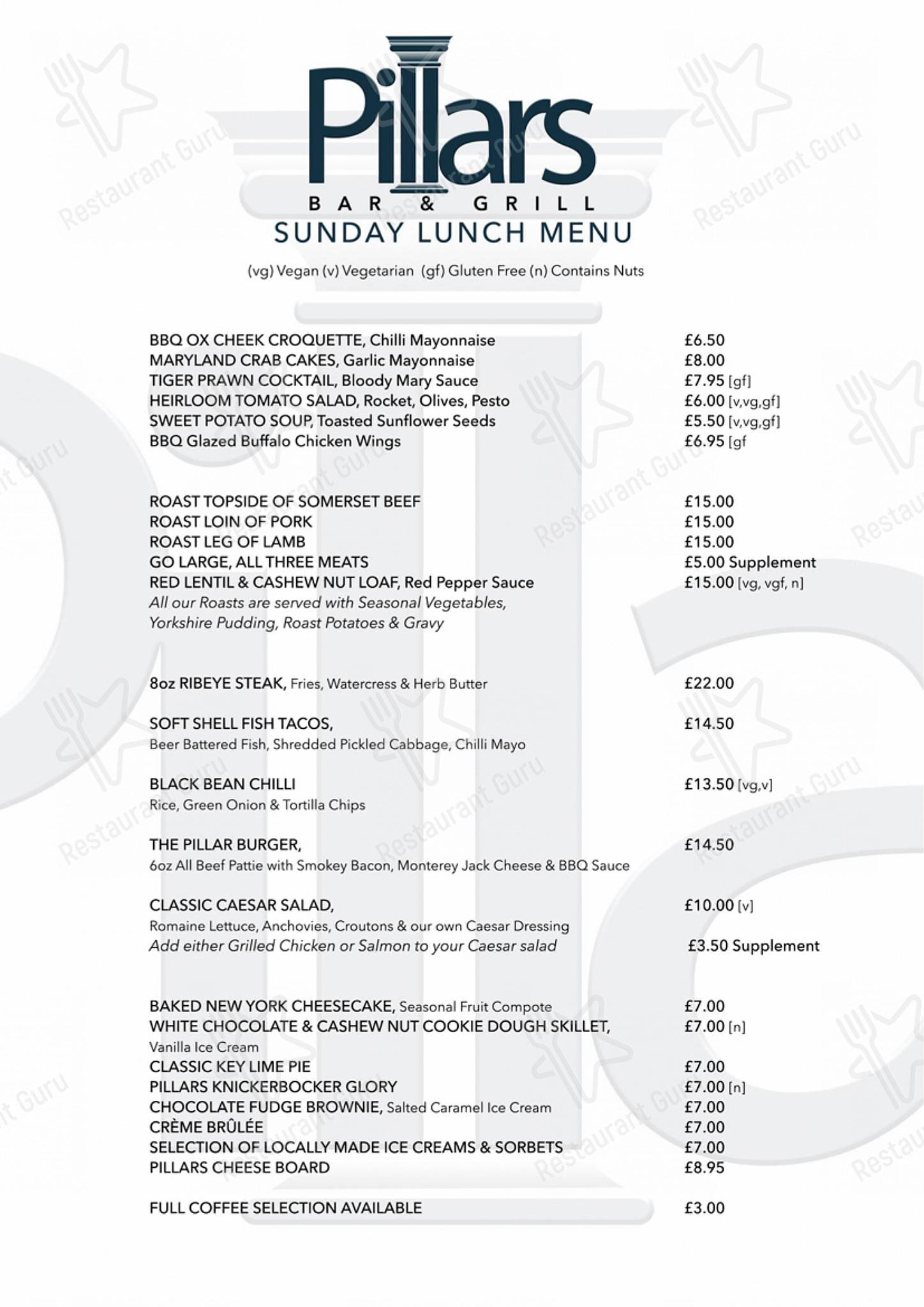 menu-at-pillars-bar-and-grill-street