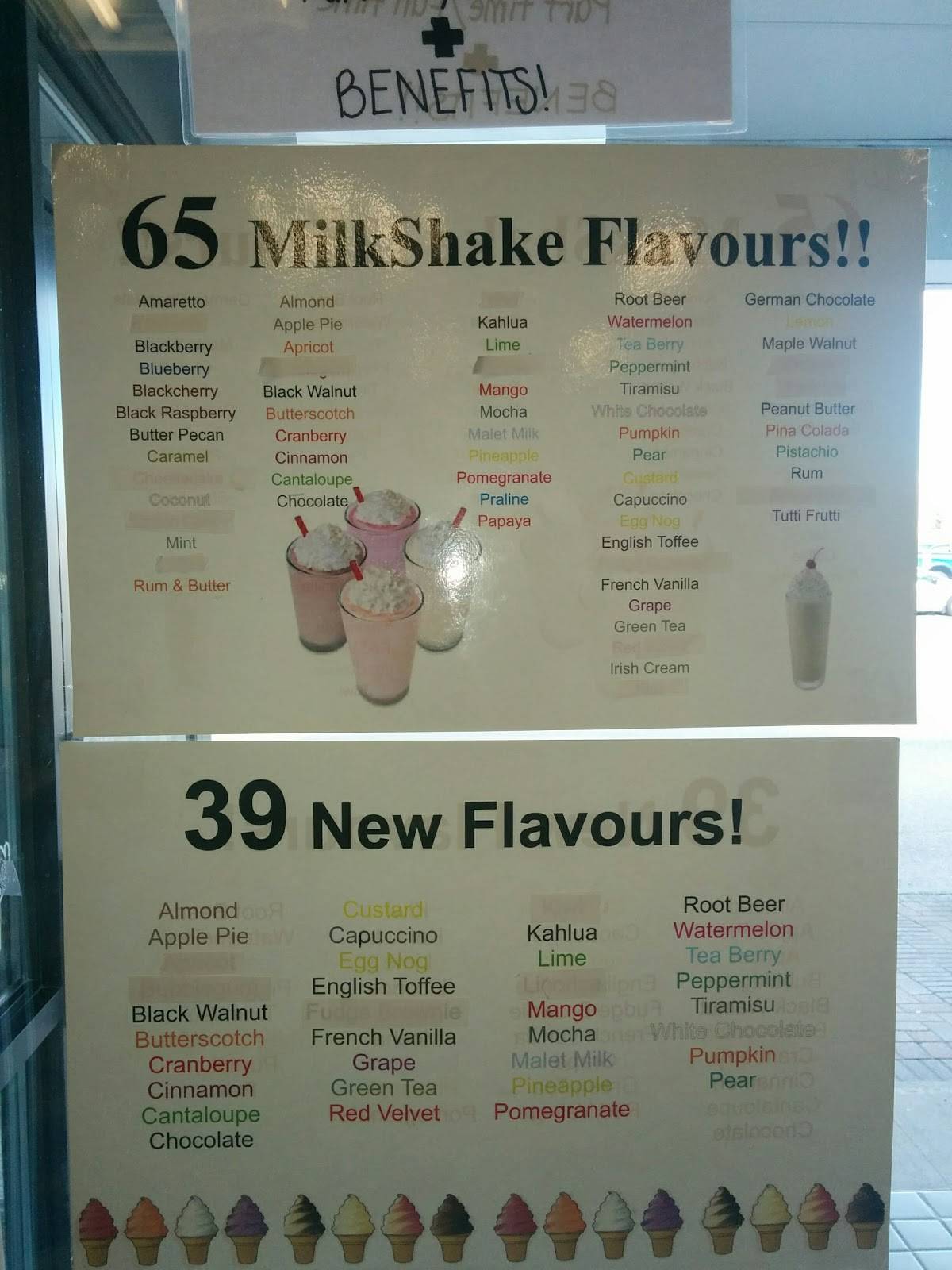 Menu at Pine Dairy Bar, Timmins