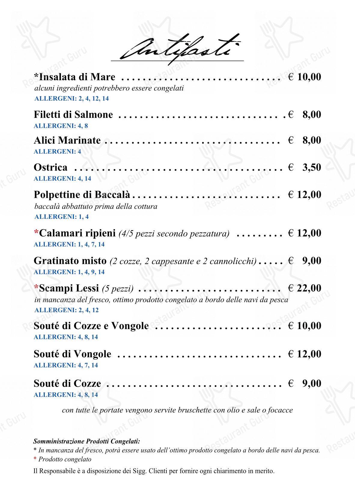 Menu per PiPè in Pescara