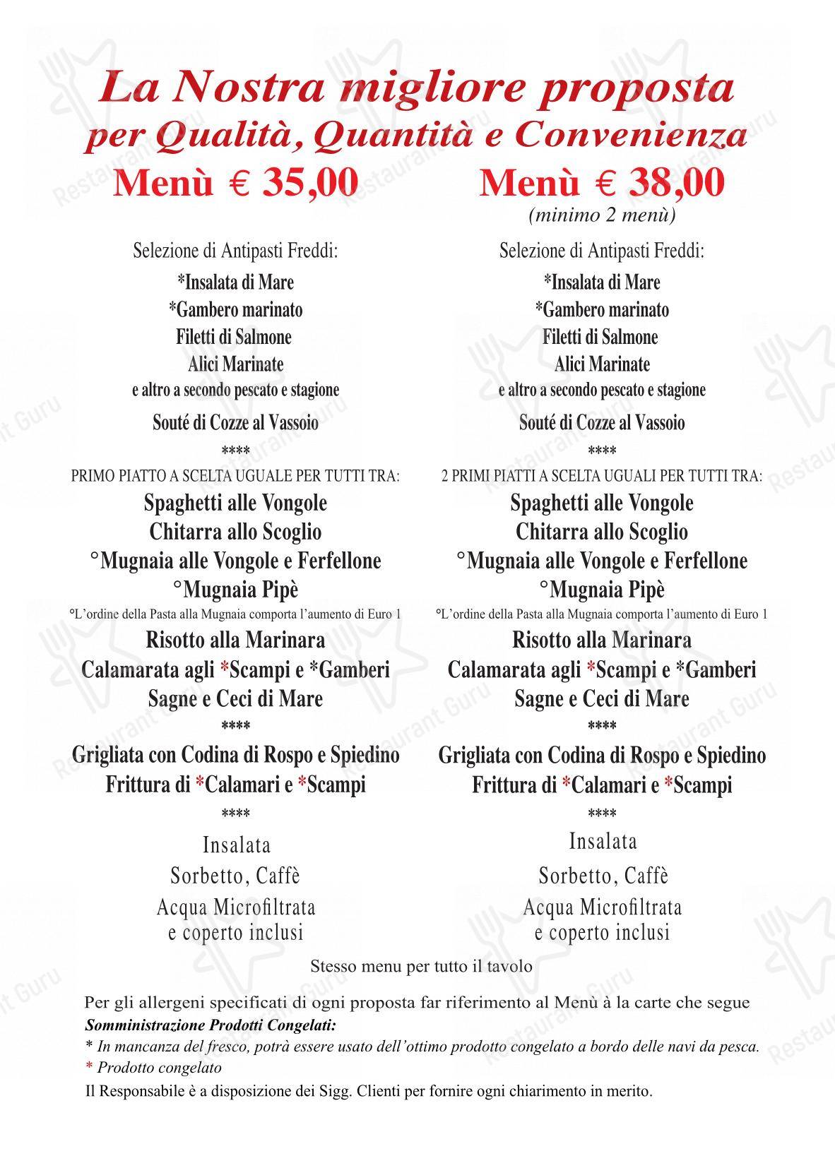 Menu per PiPè ristorante