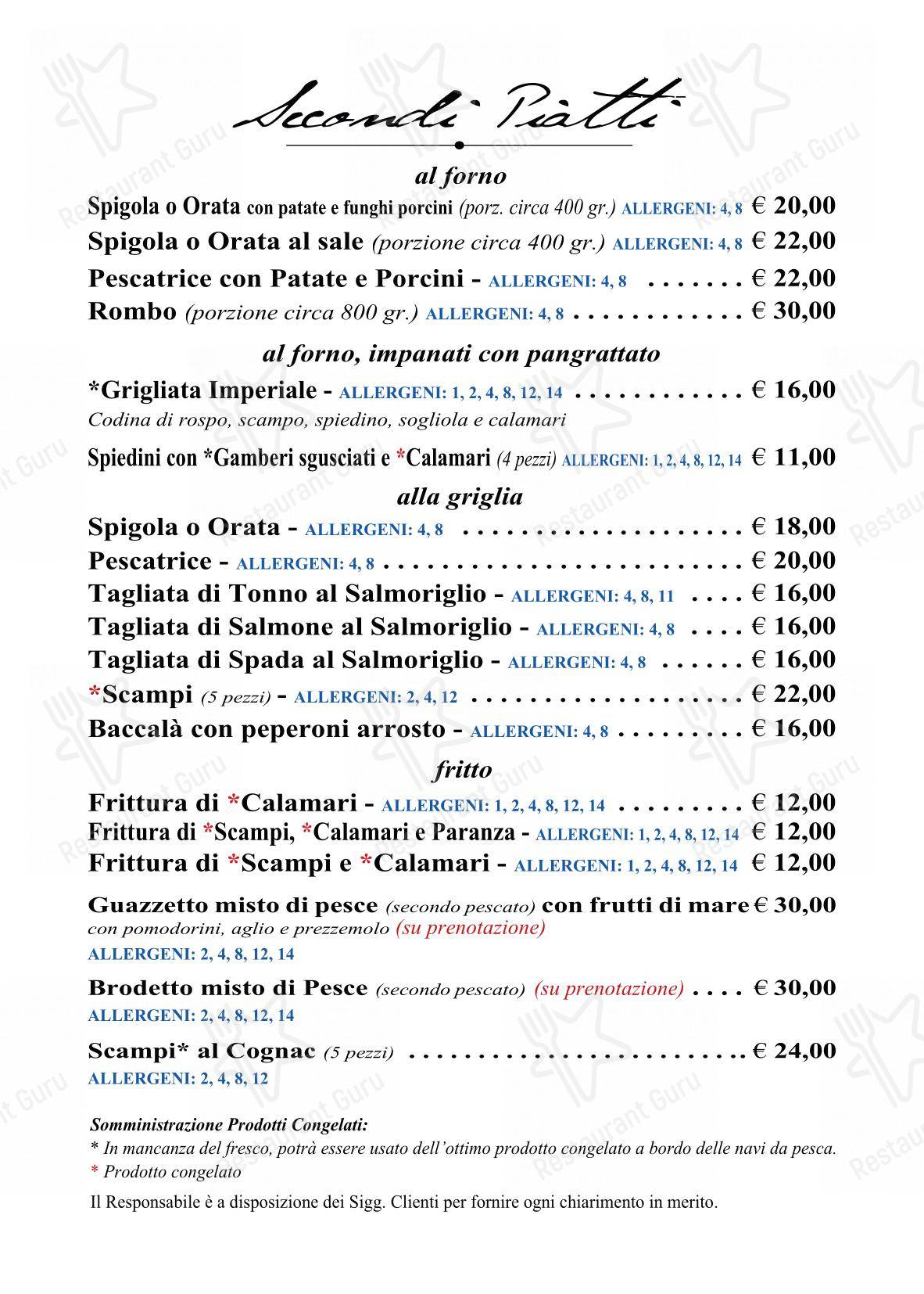 Menu per PiPè in Pescara