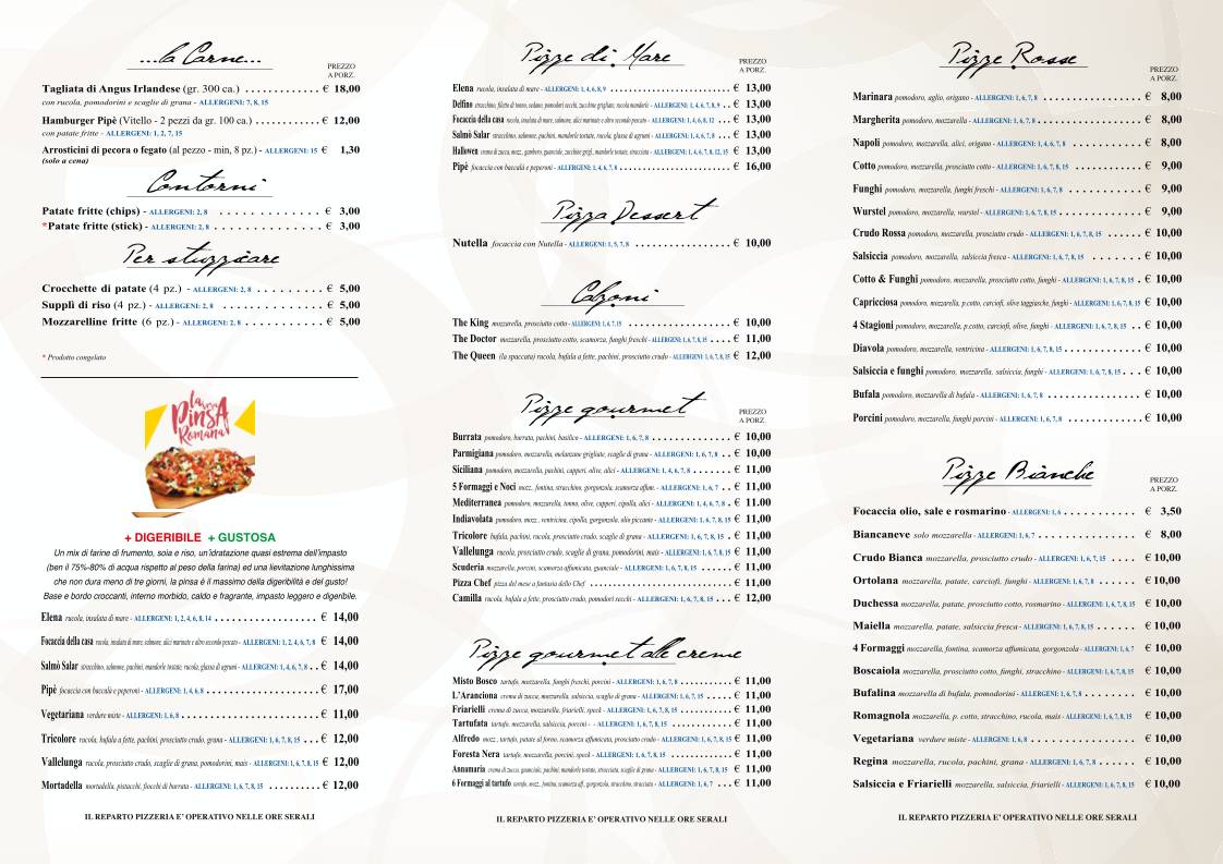 Menu di PiPè 