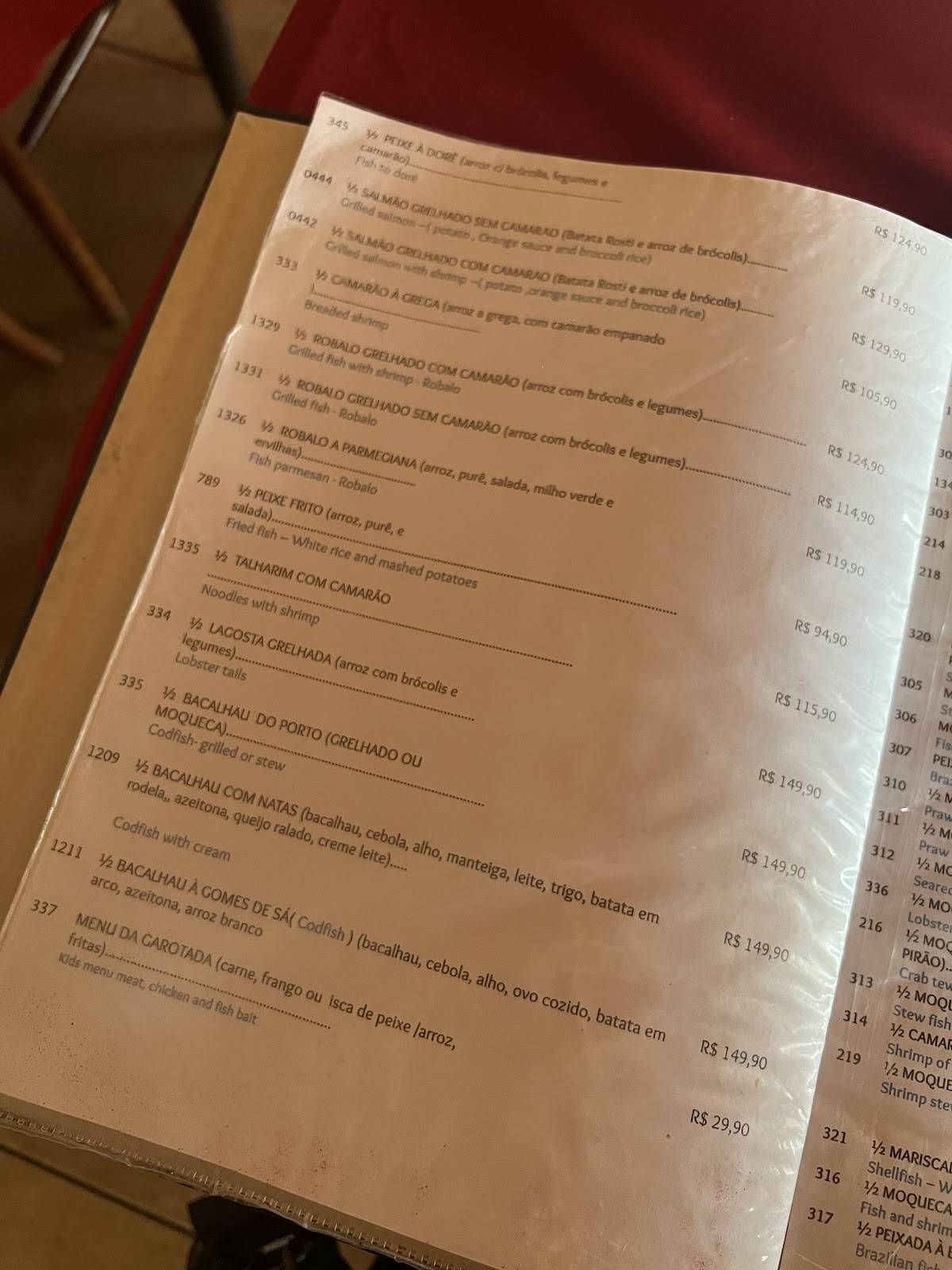 Pitú com Pirão da Eliane cardápio