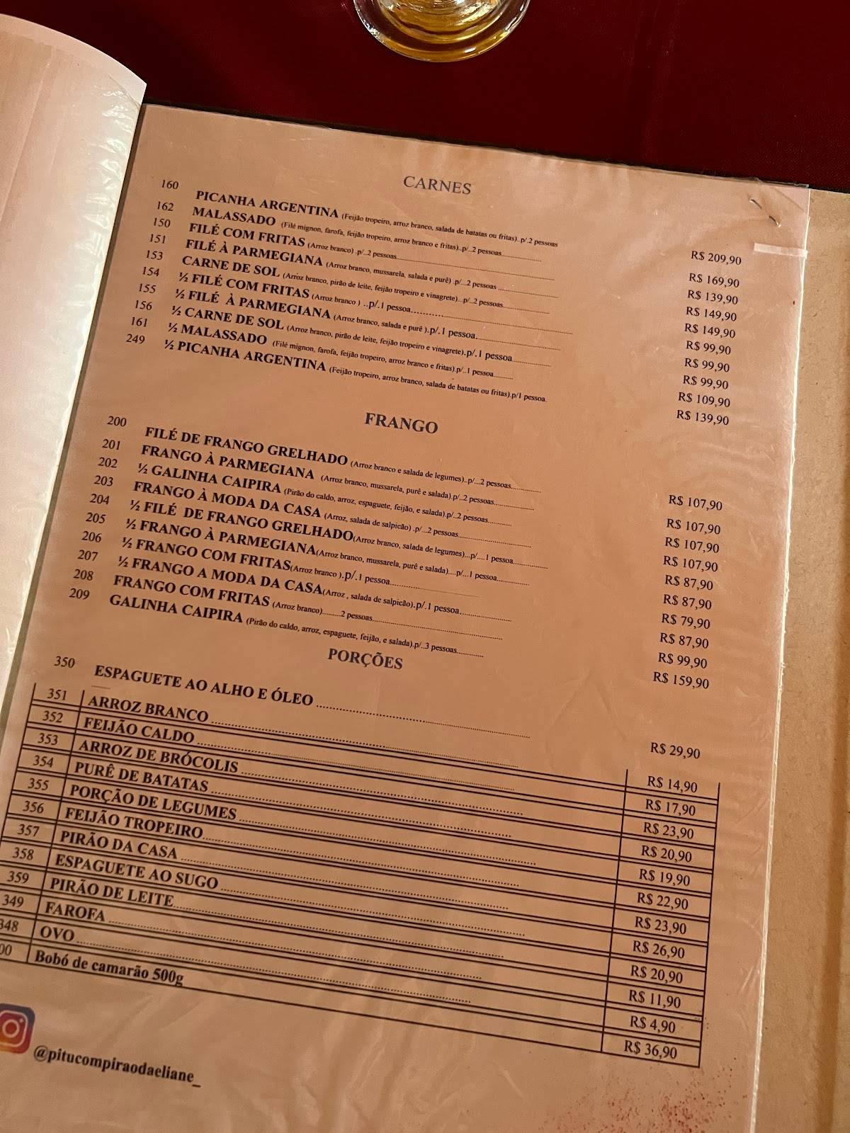 Pitú com Pirão da Eliane cardápio