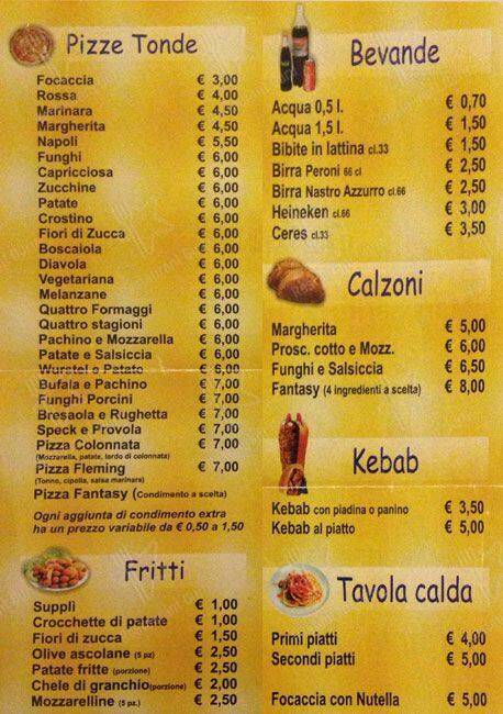 Menu di Bar Fleming - Food & Coffee 