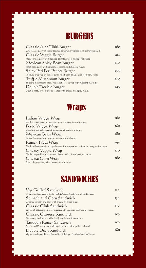Pizza Fresca menu