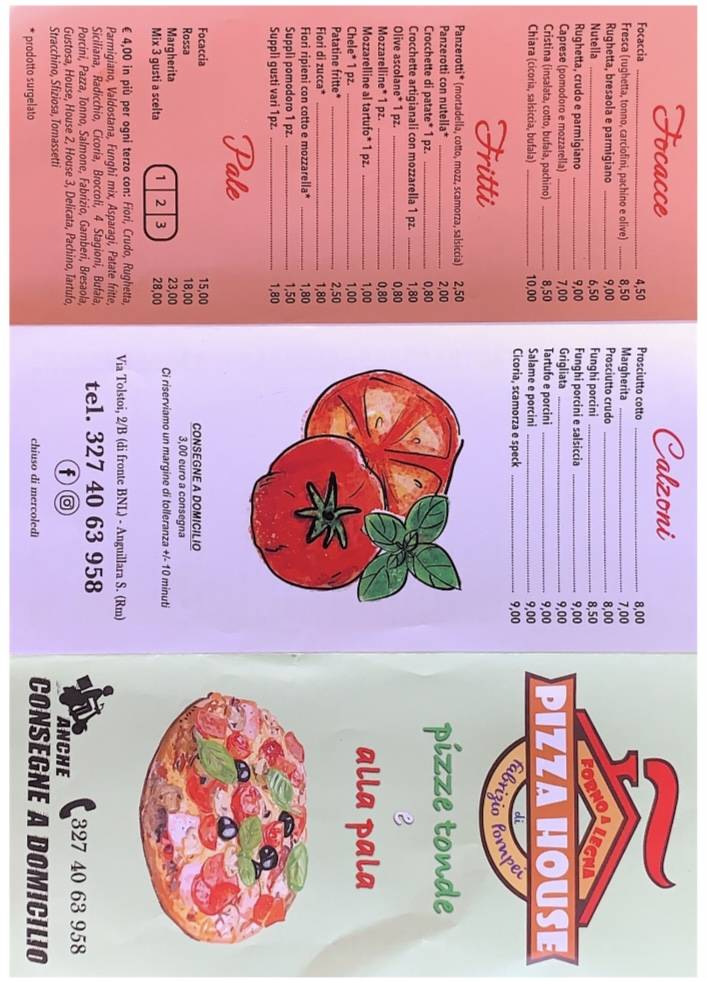 Menu di Pizza House 