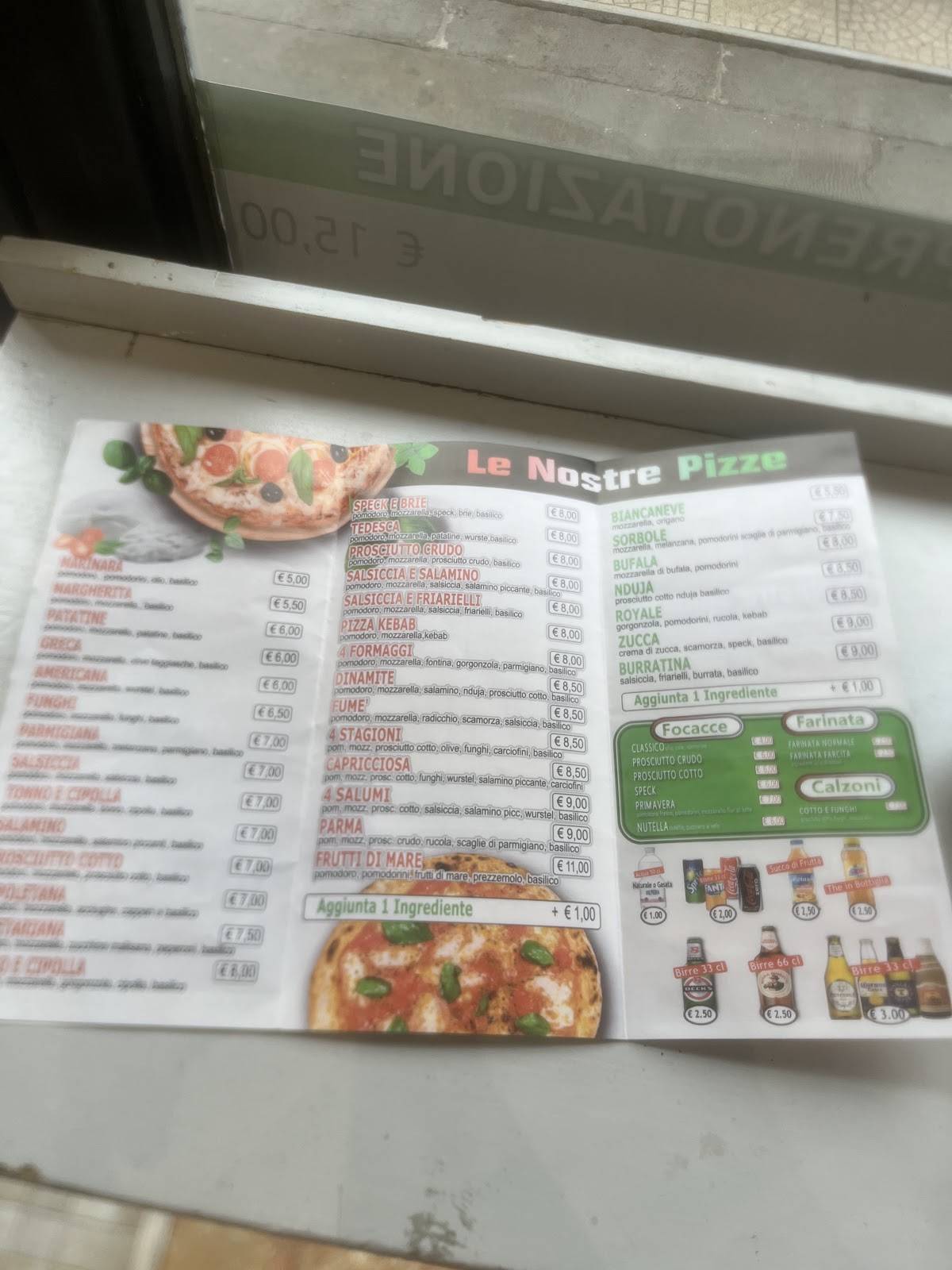 Menu di Pizza Più 