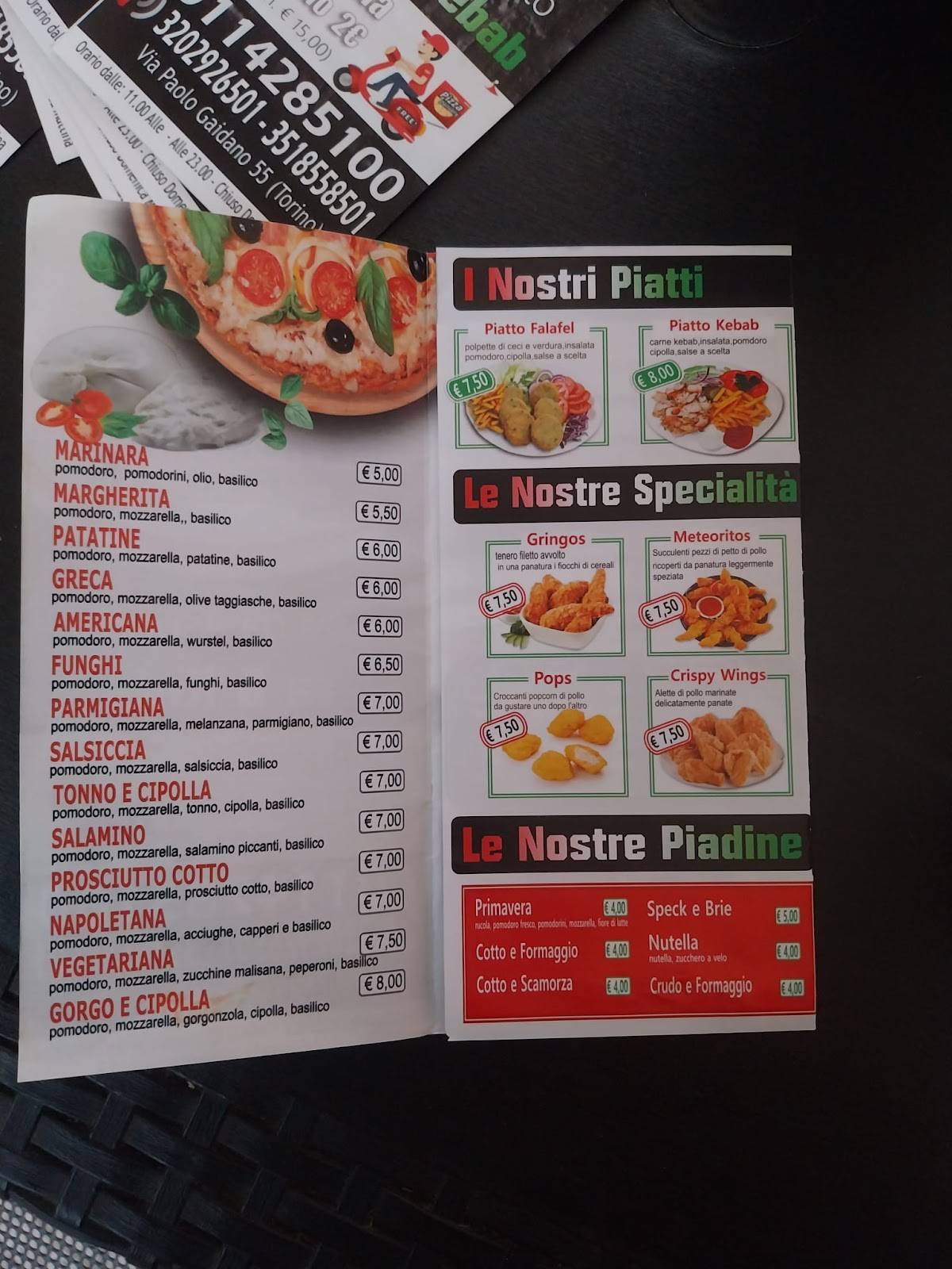 Menu di Pizza Più 