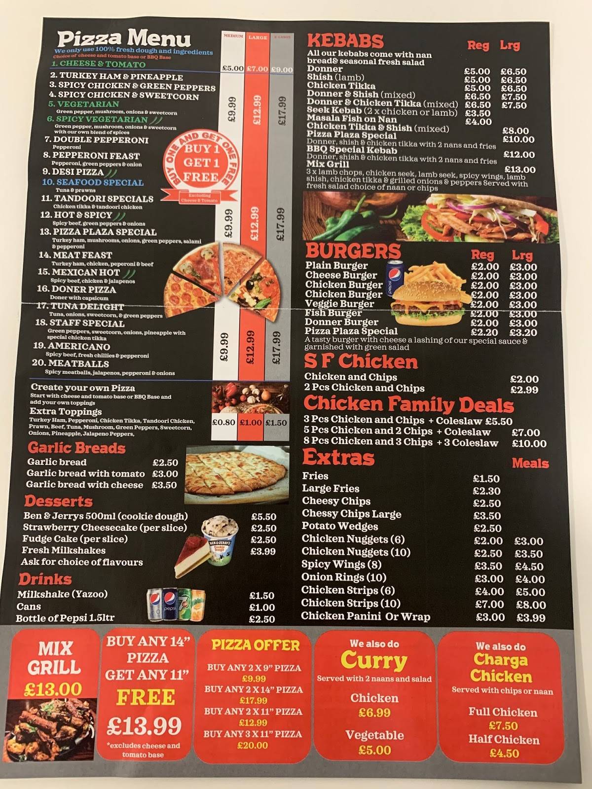 Pizza plaza menu discount