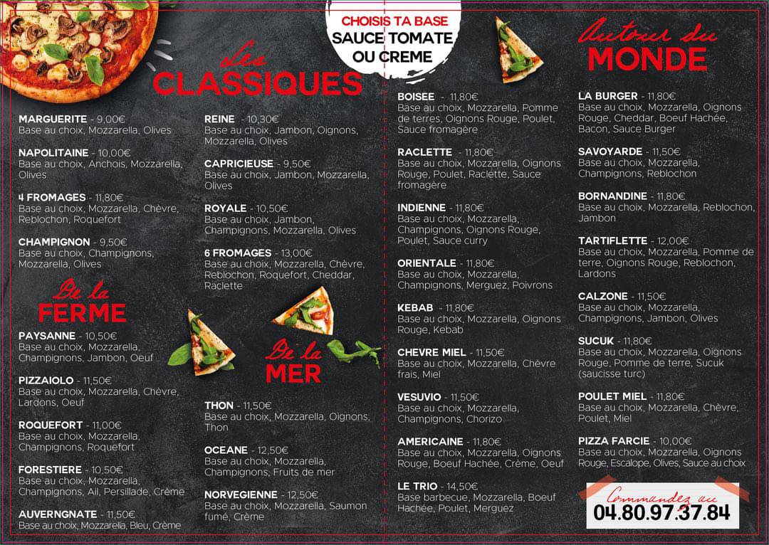 Menu de Pizza Plus