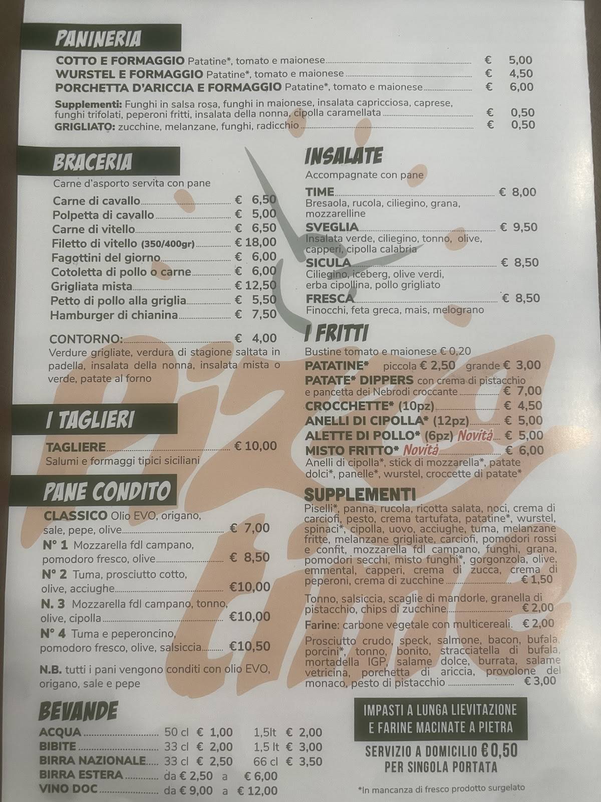 Menu di Pizza Time 