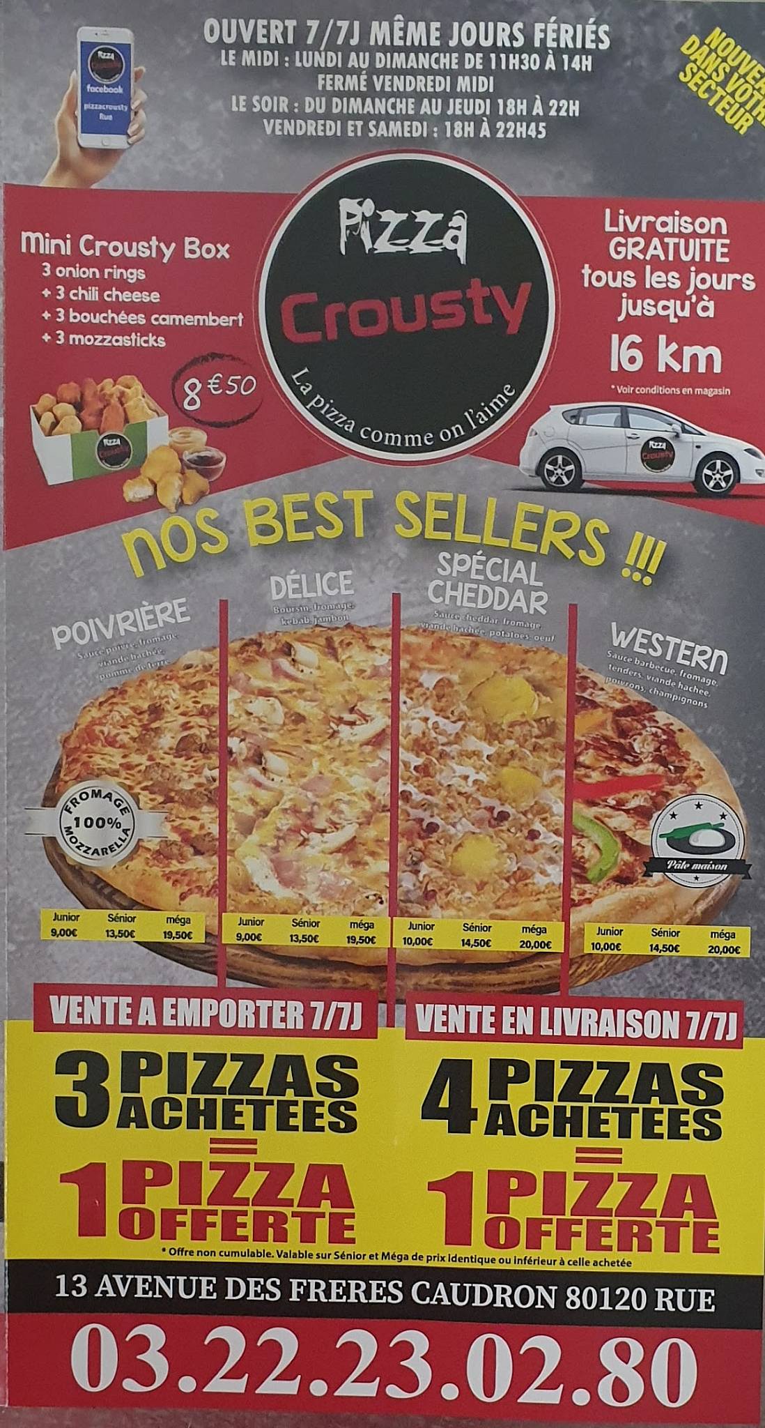 Menu de Crousty Pizza