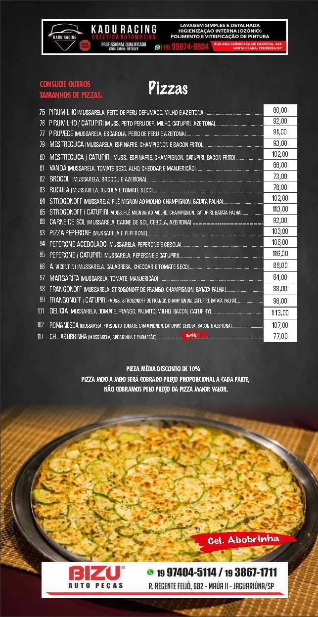 Pizzaria e Disk Pizza GENINHO cardápio