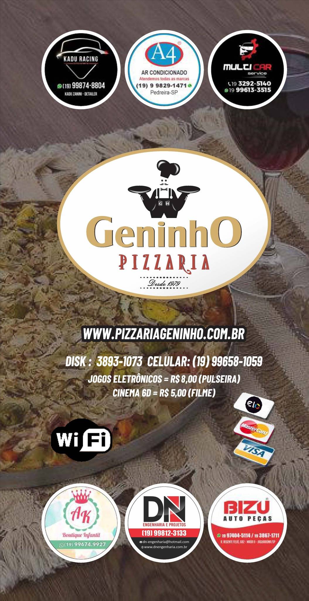 Pizzaria e Disk Pizza GENINHO cardápio