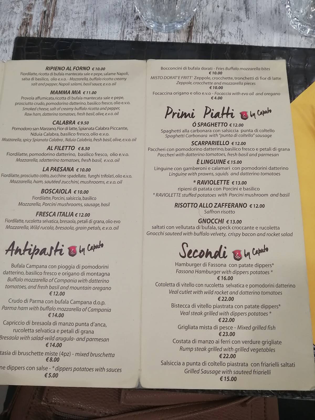 Menu di Caputo - Ristorante e Pizzeria Napoletana 