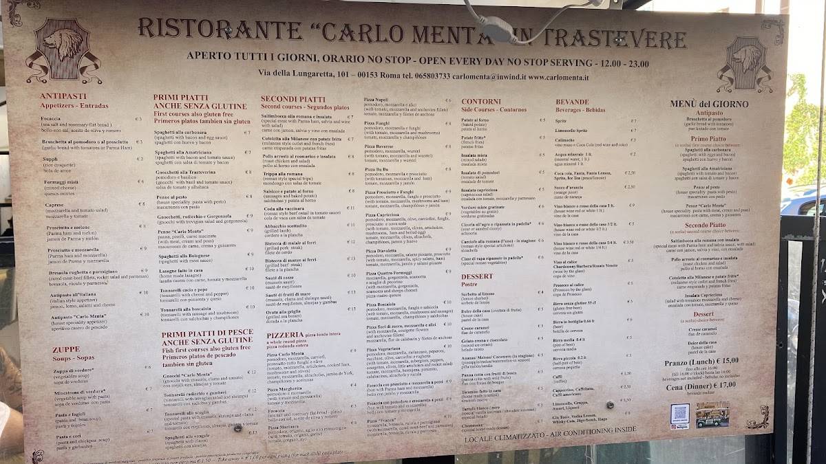 Menu di Carlo Menta 