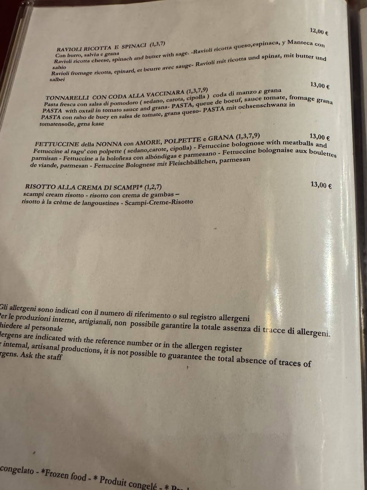 Menu de Cave Canem trattoria - pizzeria a Trastevere