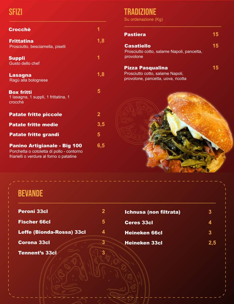 Menu di Pizzeria Cento Gusti 