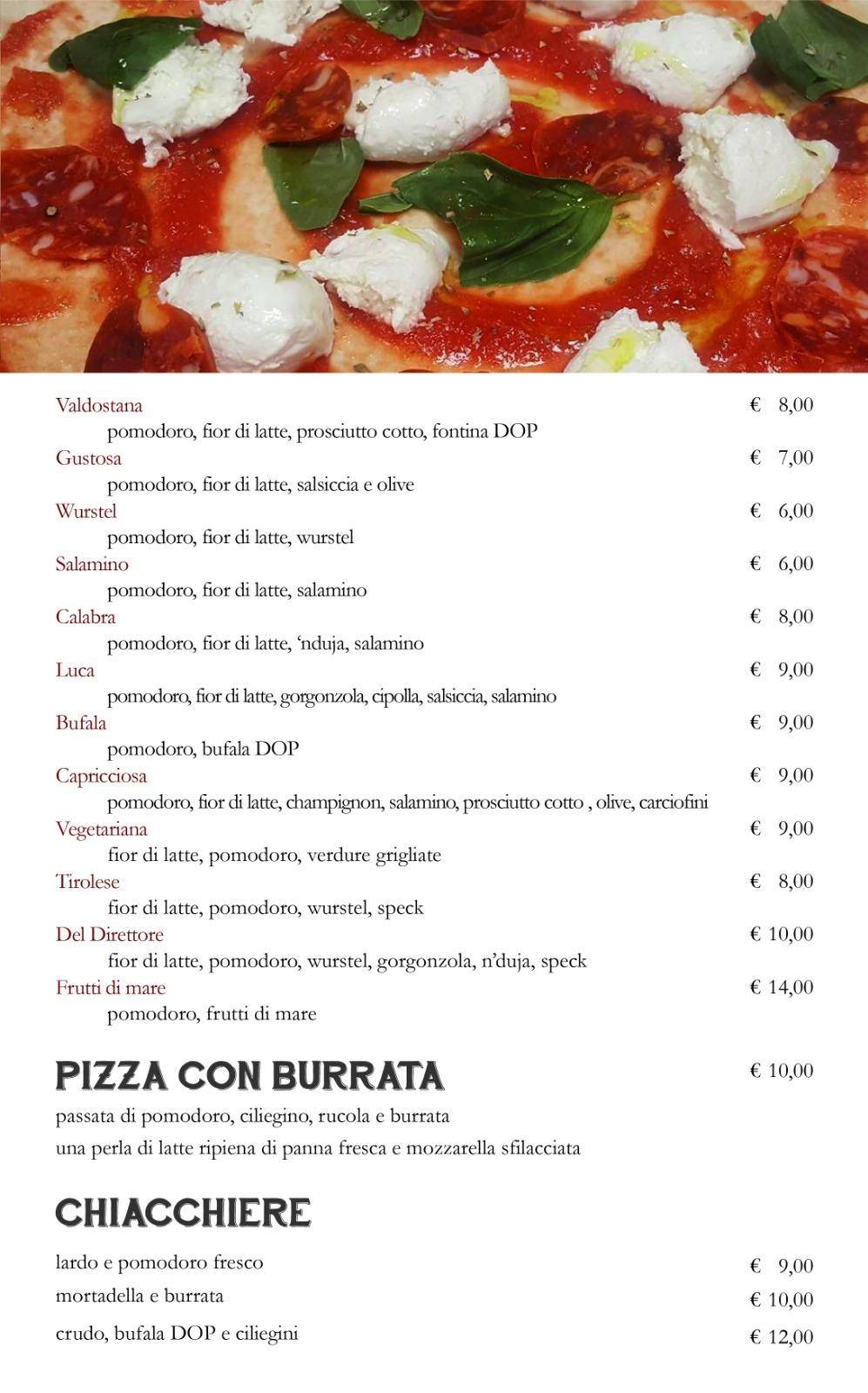 Menu di F.lli MiLù Ristorante Pizzeria 
