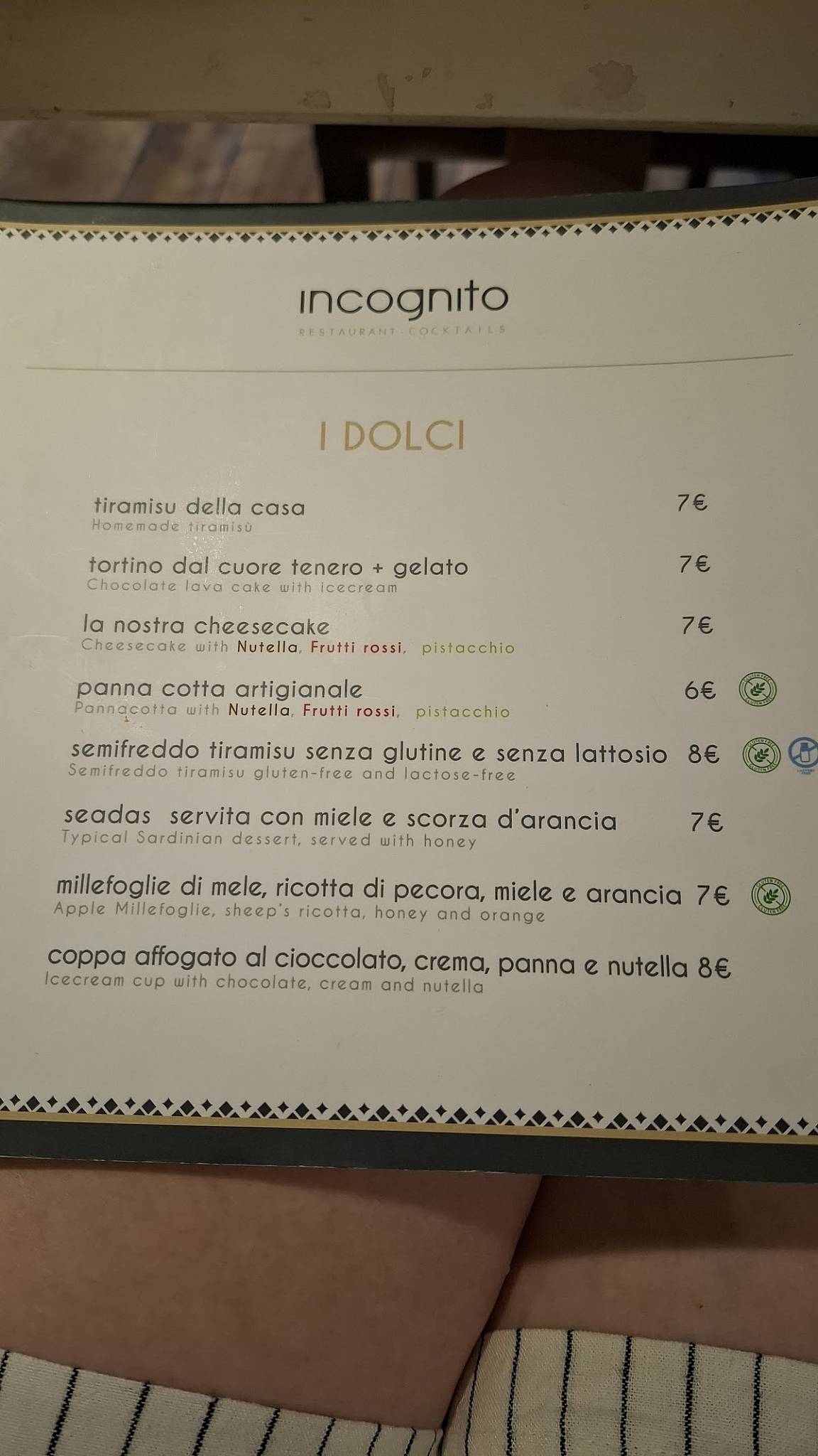 Menu di Incognito 