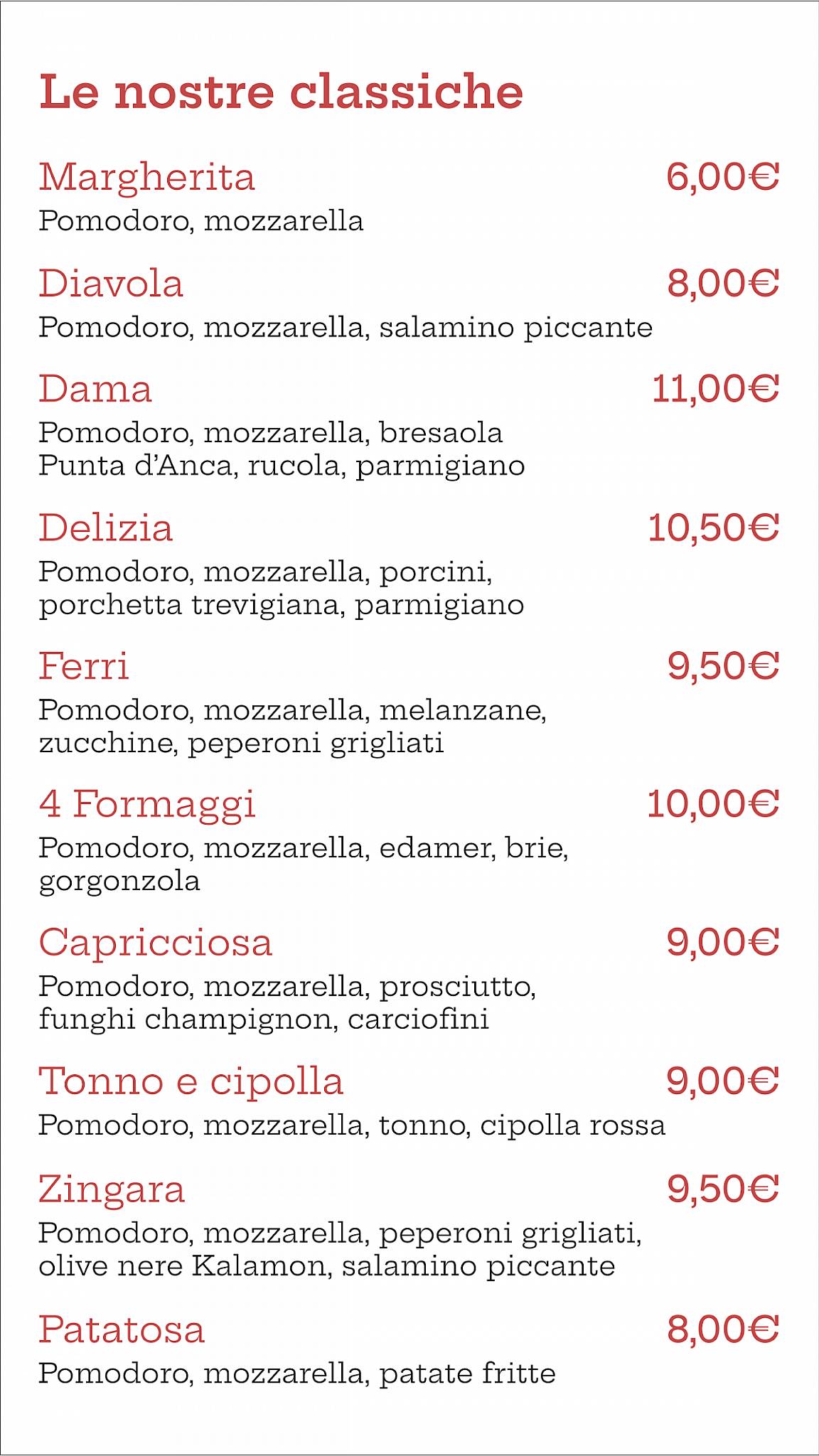 Menu di Pizzeria L'Angolo - Asporto e Domicilio 