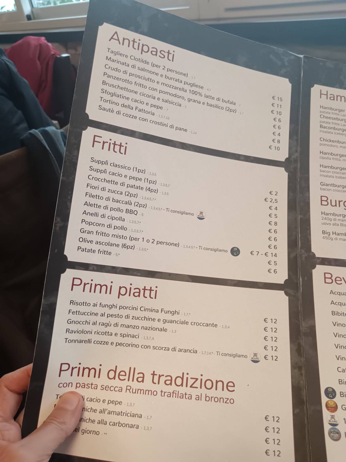 Menu di La Fattoria di Clotilde 