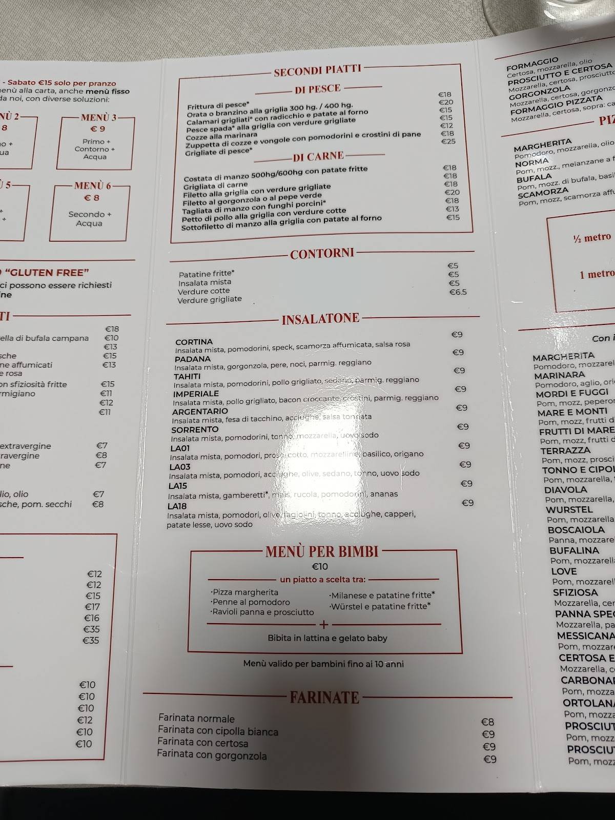 Menu di Pizzeria La Terrazza 