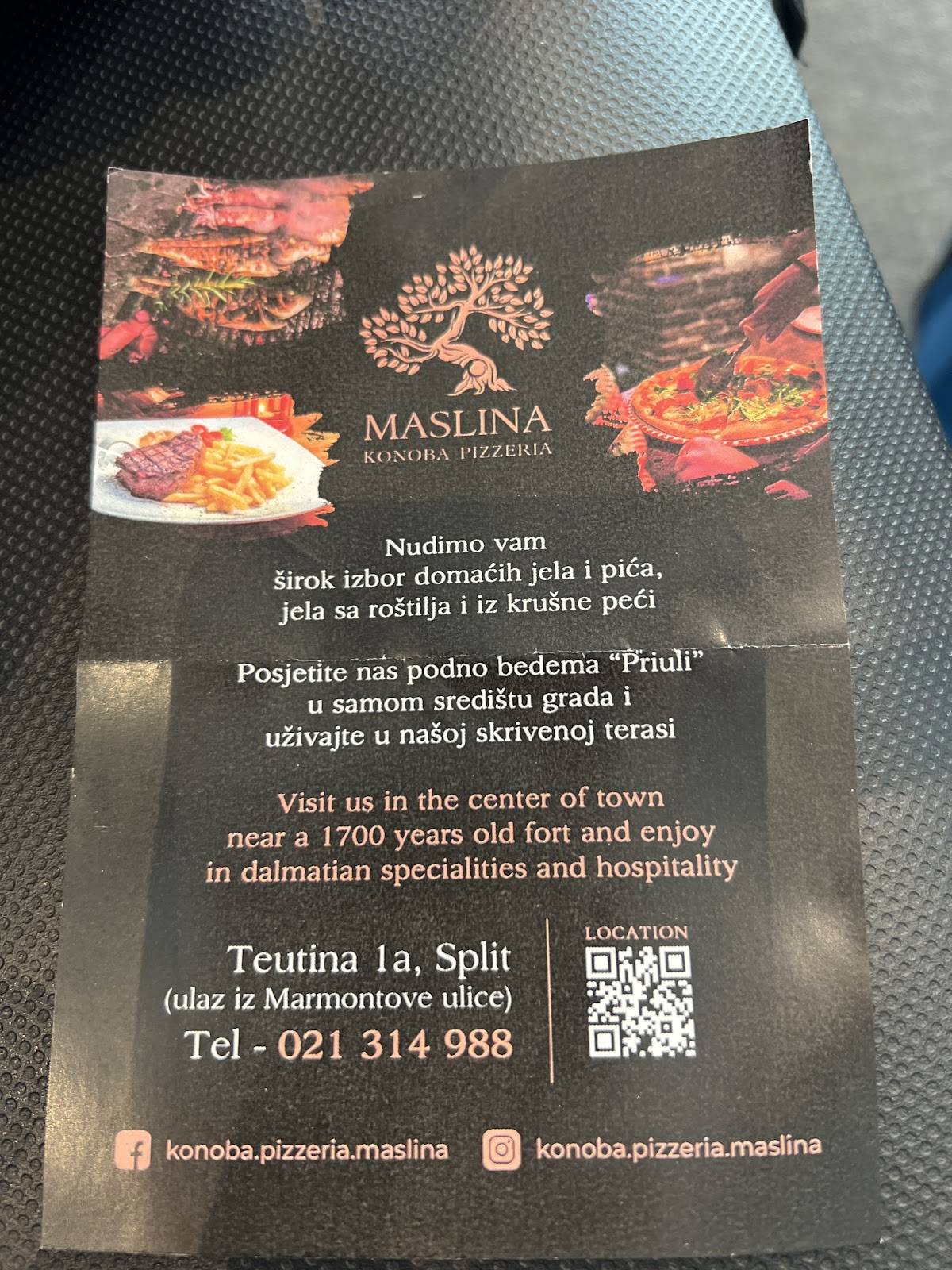 Menu di Pizzeria Maslina 