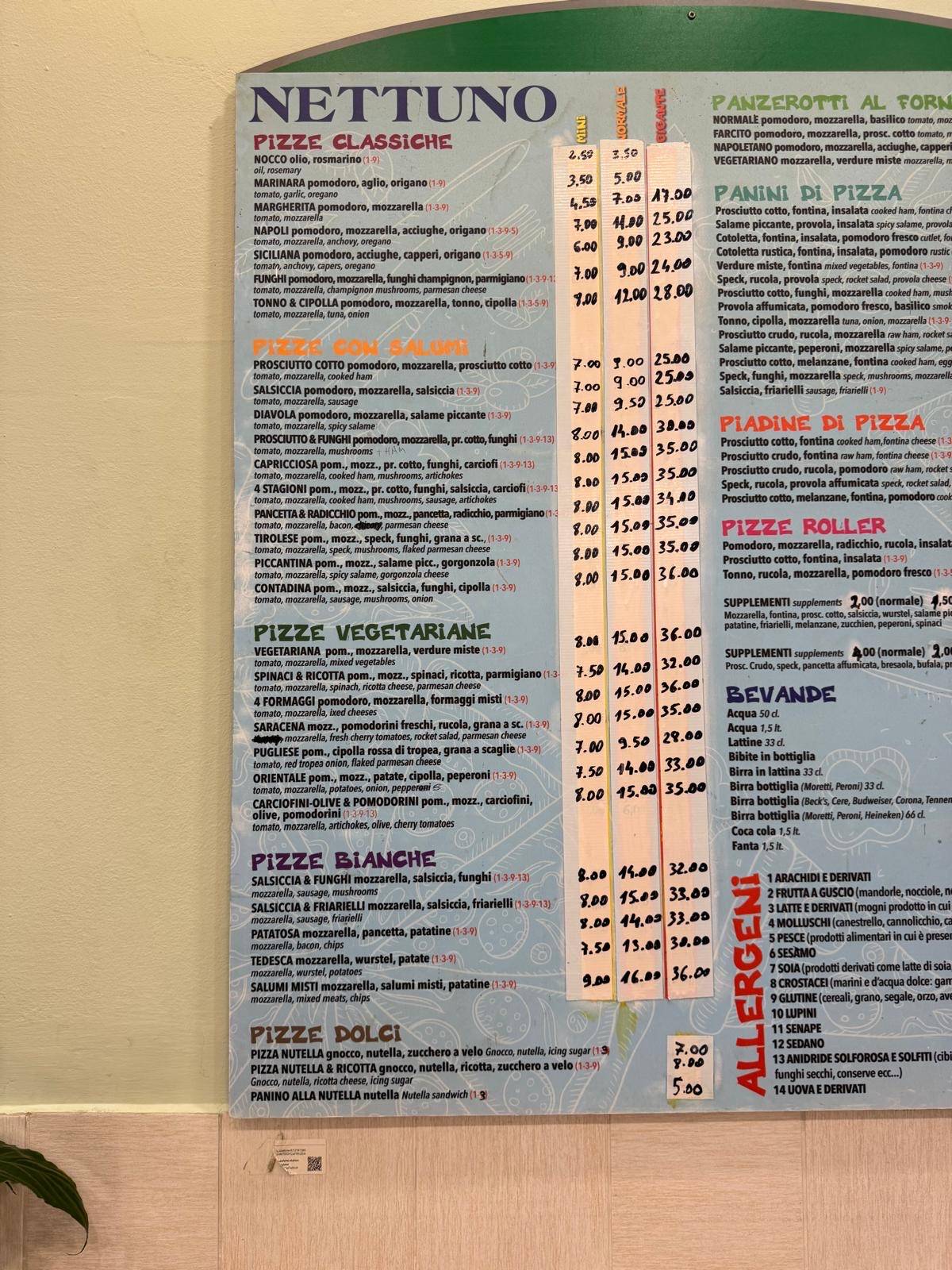 Menu di Pizzeria Nettuno Bologna 
