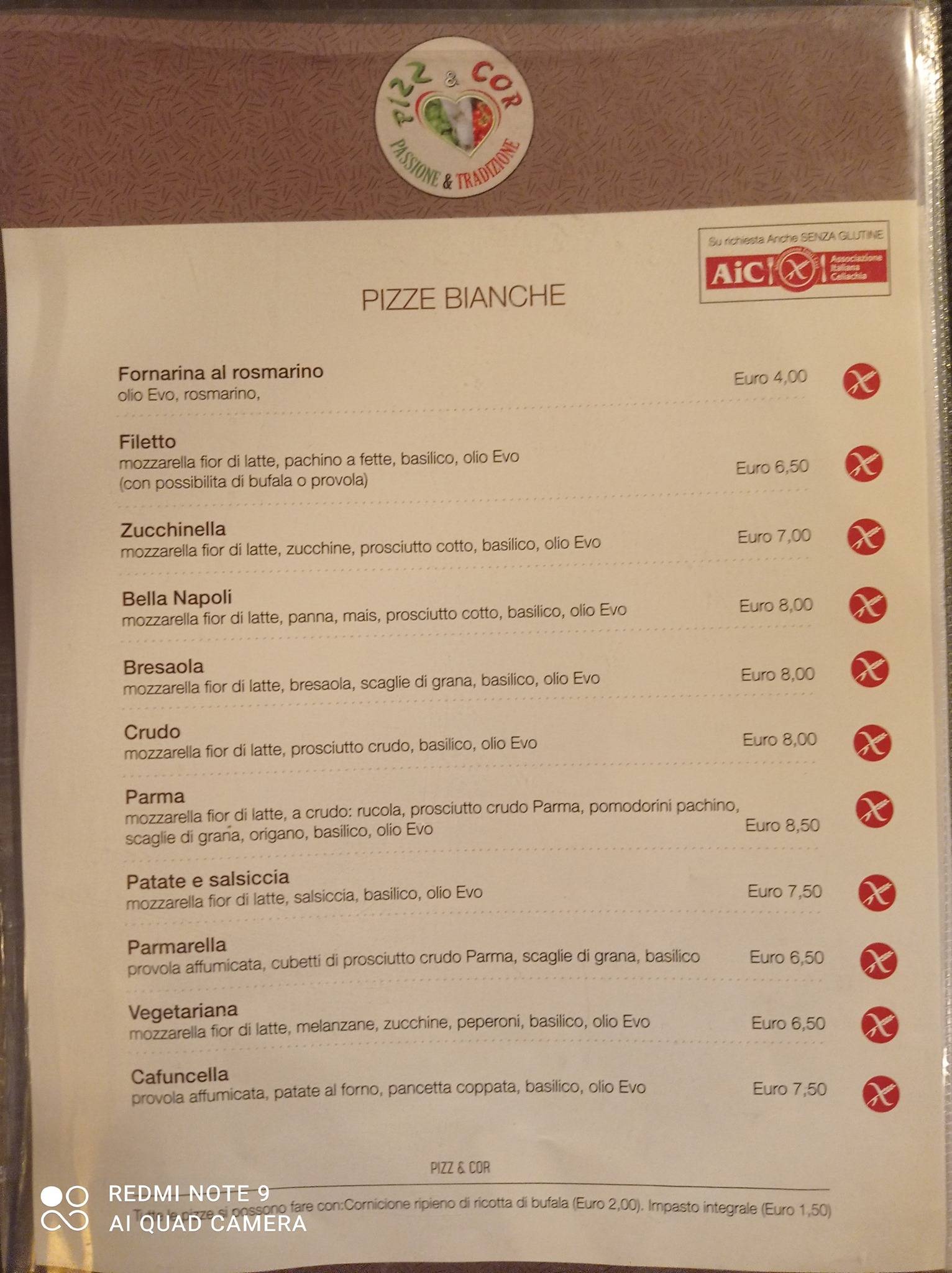 Menu di Pizza & Cor Mosciano Sant'Angelo 