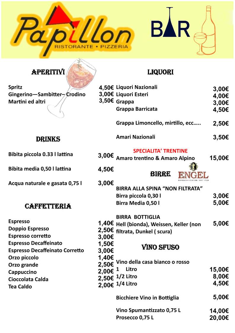 Menu di Papillon 
