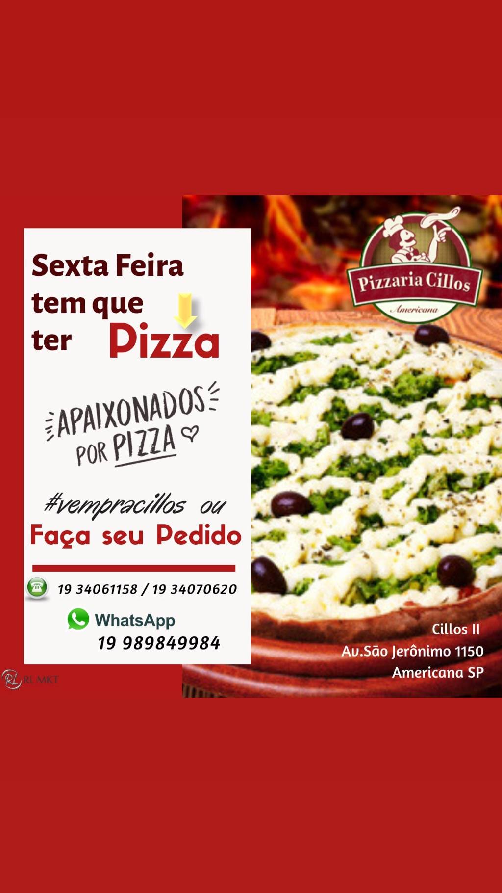 Pizzaria Cillos ll cardápio