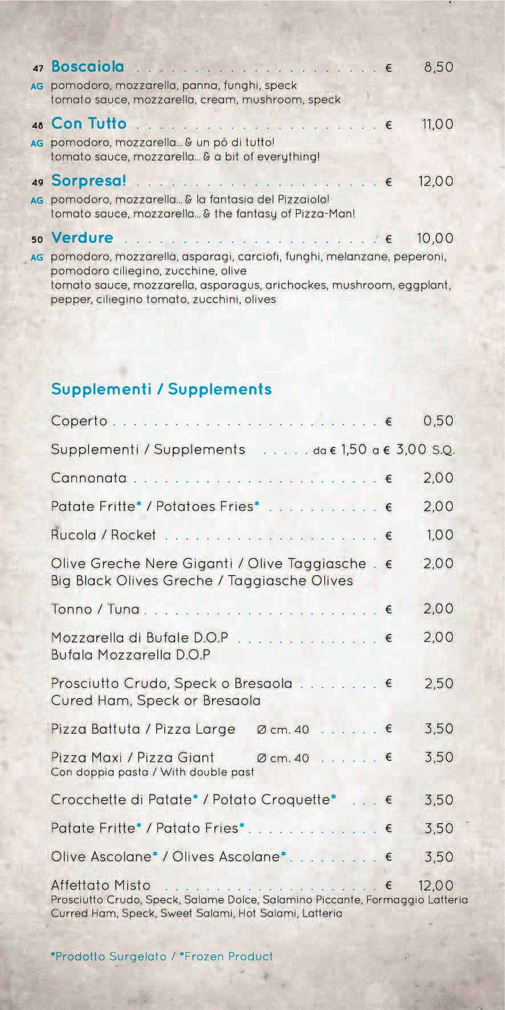 Menu di Da Rosalba 