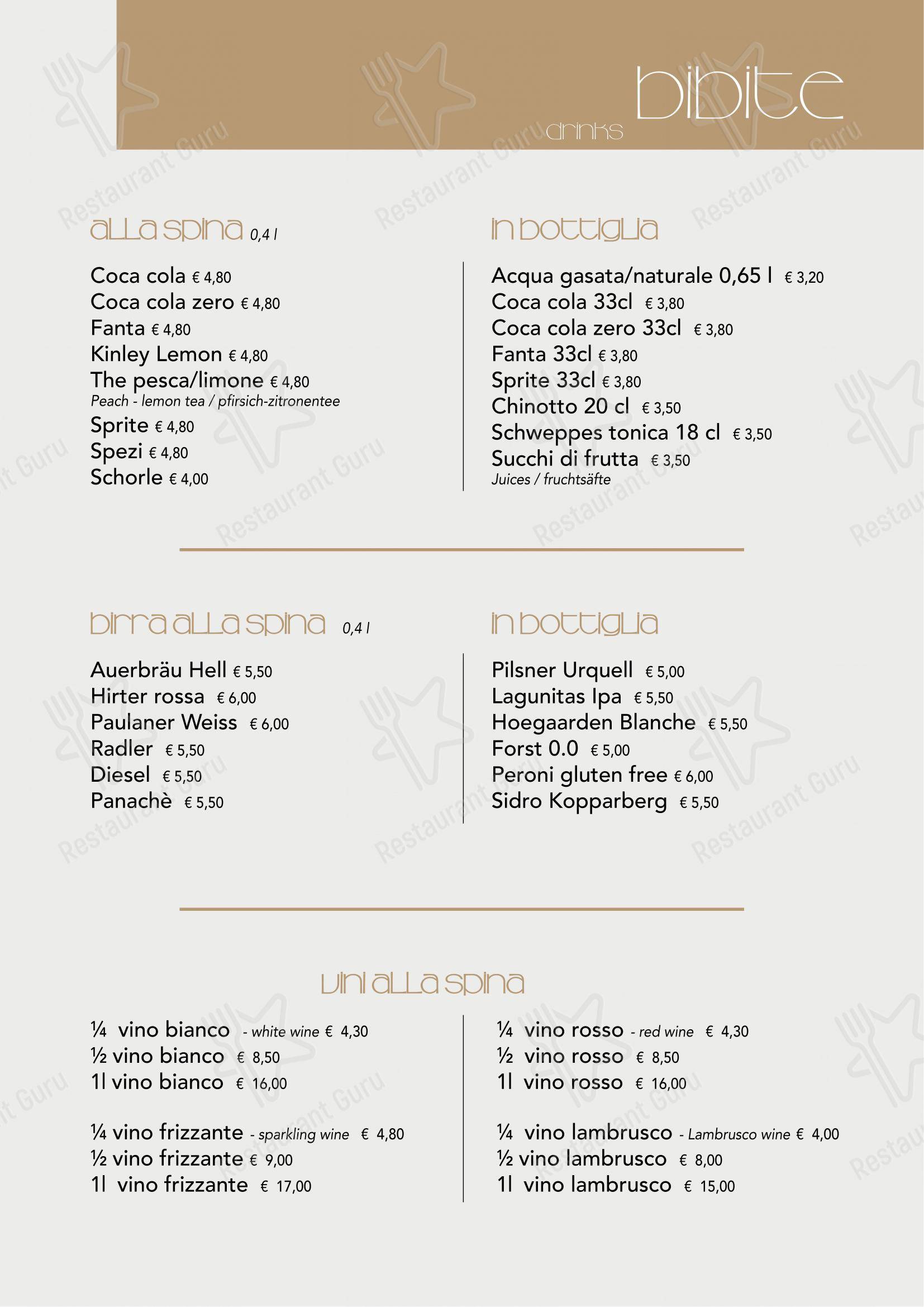 Pizzeria Ristorante Luciana in Bibione - Menu