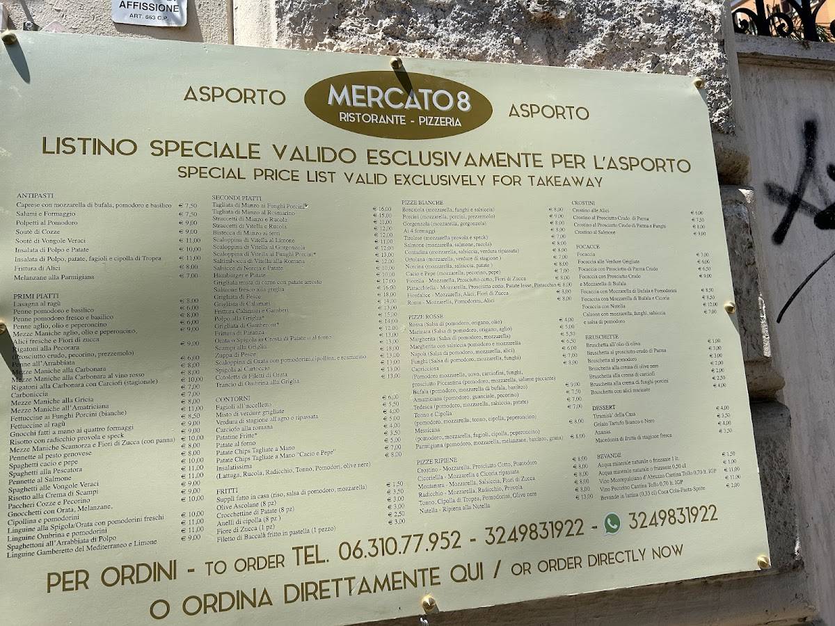 Menu di Ristorante Mercato 8 