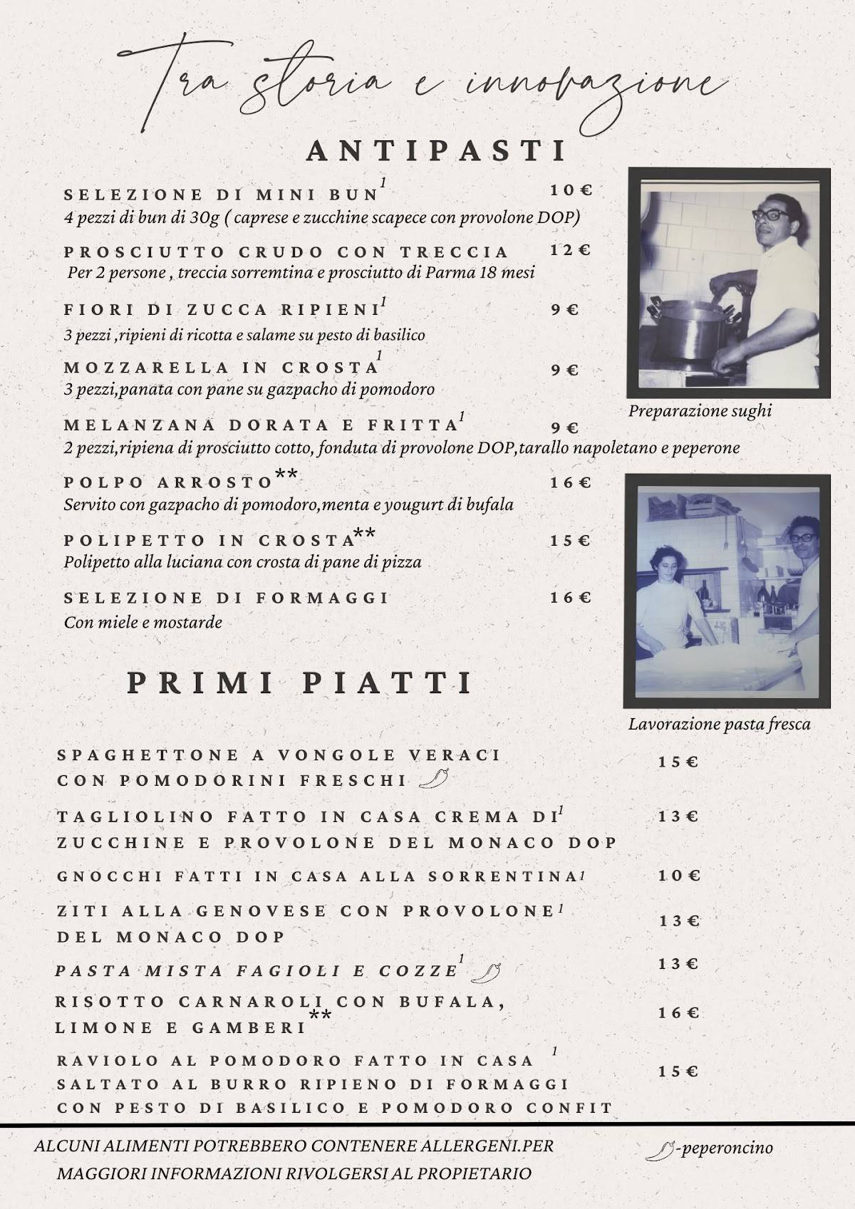 Menu di Ristorante Pizzeria Ninuccio Meta 