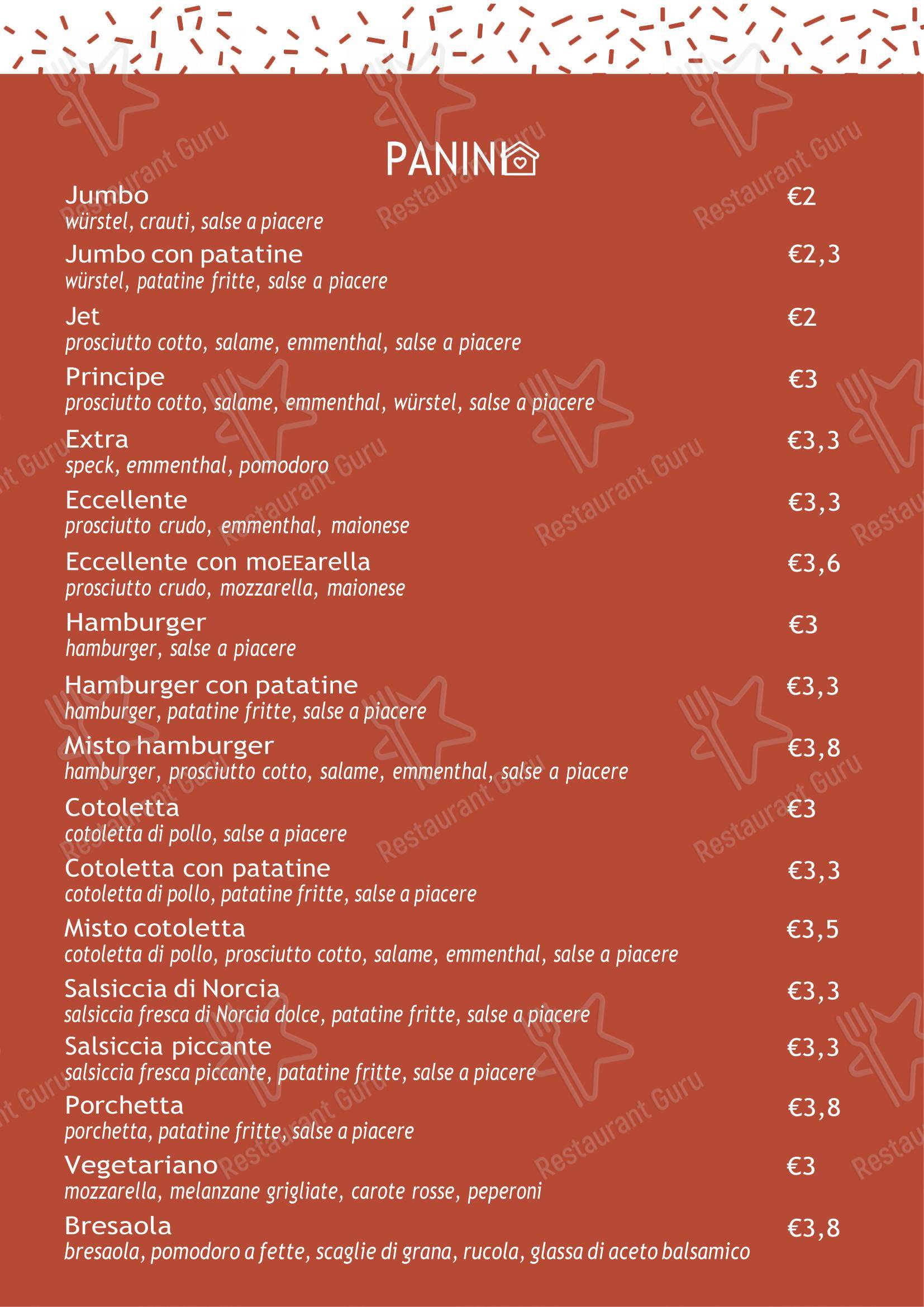 Menu di Pizzeria La Rustica - Menu