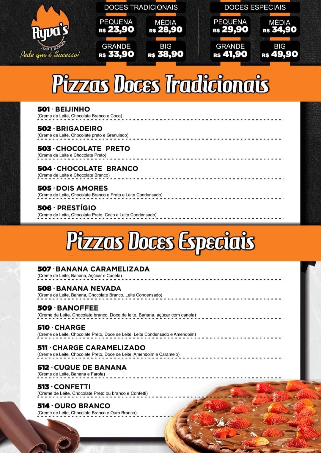 Ryva's Pizza & Burger cardápio