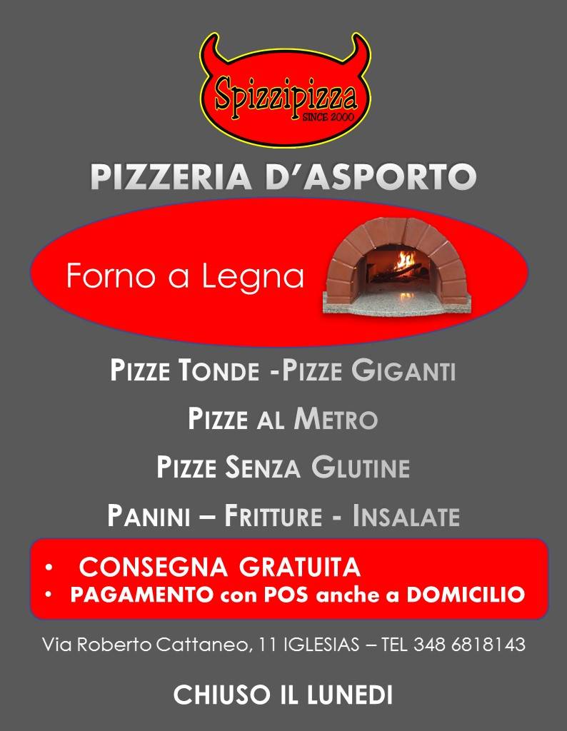 Menu di Pizzeria Spizzipizza Iglesias 