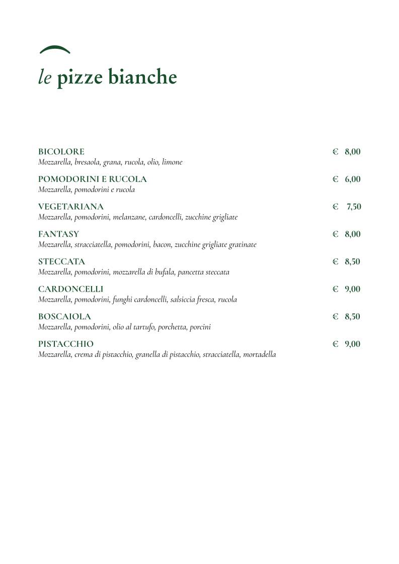 Menu di Pizzeria Vecchio Ponte 