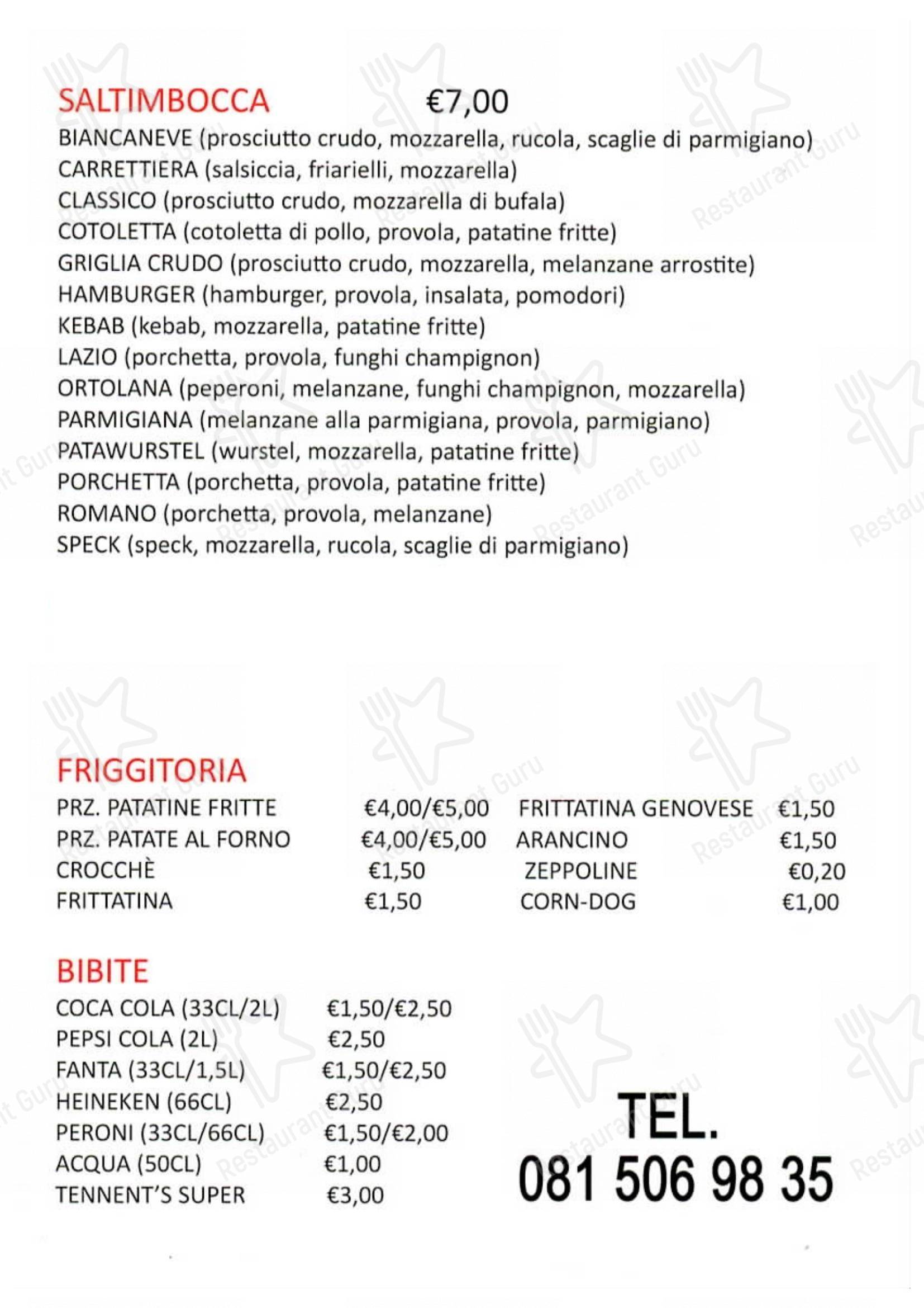 Pizzeria da Ciro in Giugliano in Campania - Menu