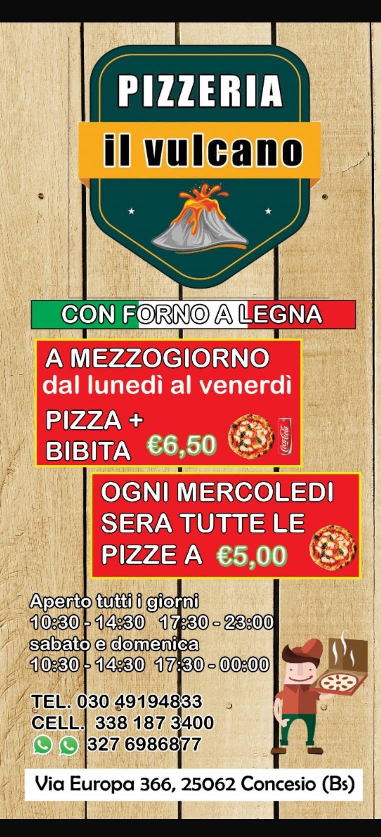 Menu di Pizzeria il vulcano 